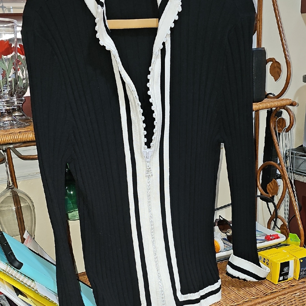 Belldini Black and White Cardigan